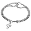 Link Bracelets Chain 316L Stal nierdzewna mężczyzn Bransoletka Krzyż Bransoletki 3/6/8 mm szerokość dla kobiet prezent biżuterii