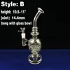 New Glass Recycler Bong Hollow Out Design Water Tubs Dab Pigs Tire Perc Glass Bongs com tigela de vidro