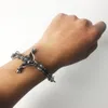 Bangle Armband Kristi Crucifixion Armband Inri Crucifix Jesus Cross Titanium Steel Link Chain Fashion Man Jewelry Religion Gift