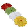 Table Mats Rose Flower Embroidery Place Mat Cloth Coffee Tea Pad Cup Kitchen Doily Dining Wedding Christmas Placemats