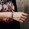 Связанные браслеты Fongten Cool Hip Hop Charm Bracelet Bracelet из нержавеющей стали золото/черный/серебряный цвет Специальные викинги мужская цепочка