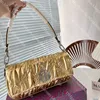 Designer Umhängetasche Luxus Frauen Handtasche Mode Metall Kette Tasche Silber Brief Unterarm Taschen Hohe Qualität Schaffell Material