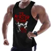 Mens tanktops Casual bedrukte mannen Bodybuilding Mouwloos shirt Katoen gym fitness workout kleding Stringer singlet mannelijk zomervest 230524