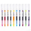 Stylos à bille 12 couleurs QuickDrying Gel Pen Set School Office Journals Dessin Art Marqueurs Straight Liquid Rollerball Rolling Ball 230523