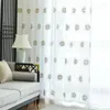 Rideau blanc géométrique voilages pour salon chambre Style chinois Tulle fenêtre panneau personnalisé cuisine drapé
