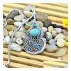 Pendentif Colliers Femmes Gourd Tibétain Sier Turquoise Gstqn065 Cadeau De Mode Style National Femmes Hommes Diy Collier Pendentifs Drop Del Dhv5X