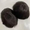 Бразильская девственная замена волос #1B Черные шелковистые прямые 8х10 кожные узлы полная пучка для мужчин для мужчин
