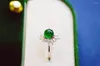 Clusterringen JHY317 Emerald Ring Pure 18k gouden sieraden Nature Green 5.84mm edelsteen diamant vrouwelijk voor vrouwen fijn