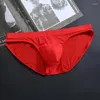 Underpants Soft Men's Ice Silk Nylon Breathable Briefs Low-waist Panty Absorbent Elastic Male Panties Plus Size M-4XL