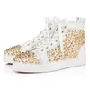 Met Doos Luxe Rode Bodem Designer Schoenen Vintage Platform Sneakers Junior Spikes Heren Dames Casual Schoen Loafers Zwarte Glitter Bodems Platte Trainers Grote Maat 36-47