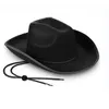 Chapéu de cowboy ocidental para homens homens fedora chapéus fedoras larga tampa de jazz chaps sentiu trilby