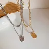 Collane con ciondolo JWER Vintage Multi layered Coin Chain Donna Oro Argento Moda Ritratto Stubby Punk Collana Gioielli G220524