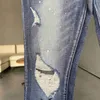 Nouveau amari Denim amirl Jeans amirlies es am Blue amis Jeans imiri Pantalon amiiri 23 AM 6597 Designer Perforé Vêtements avec es Cocotier Imprimé Peinture Dégradé Sl UECX