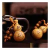 Porte-clés Ship Gourd Pendentif Twee Zodiac Porte-clés en bois massif Cadeaux R107 Mix Order 20 Pieces A Lot Keychains Drop Delivery Jewelry Dhm6L