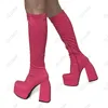Olomm New Arrival Женщины Spring Platform Blate Boots Block Heels квадратные носки великолепные туфли с апельсиновыми вечеринками и размер США 4-10,5