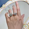 Flower Moissanite Diamond Ring 925 Sterling Silver Party Wedding Band Rings for Women Bridal Engagement Jewelry Gift