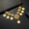 Necklaces Wholesale Arab Coin Pendant Necklace for Women Luxury Crystal Charm Gold Middle East Cubana Jewelry Necklaces Gift