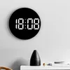 Wall Clocks 9Inch LED Digital Clock Remote Control Light Sensor Mode Power-Off Memory Table Wall-Mounted Dual Alarm White