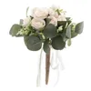 Fleurs décoratives Bouquets de mariage rubans doux bouquet de tenue de mariée pour la décoration de cérémonie de fête de fiançailles d'anniversaire