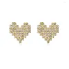 Boucles d'oreilles étalon mafisar luxe blanc amour coeur zircon pierre fine plaque d'oreille d'oreille enver