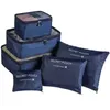Backpacking Packs 6-stycken Travel Packaging Set Storage Box Portable Bagage Organizer Clothe Shoe Tidy Bag P230524