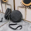 Mini Round Bag Women Handbags Crossbody Bags V Quilted Bag Circular Caviar Patent Leather Designer Luxury Women Shoulder Bags Clutch Purse Classic Letters Hardware