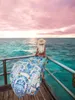 Maillots de bain pour femmes 2023 bohème imprimé Bikini Cover Ups élégant auto ceinturé Kimono robe tunique femmes grande taille vêtements de plage maillot de bain Up
