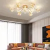Pendant Lamps Modern LED Chandelier Gold Dining Lamp Bedroom Living Hall Study Room Home Ceiling Indoor Dimming Lighting