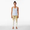 Active Pants Sparkling Gold Glitter Glam #2 (Faux Glitter) #shiny #decor #art Leggings Gym Wear Women Training