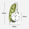 Horloges murales Nordic 3d Clock 2023 Decor Fresh Leaf Design Modern Home Decoration Silent