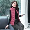 Gilets pour femmes veste d'hiver femmes manteaux sans manches Cardigan rembourré chaleur haut court mode coréenne en gros