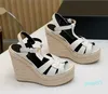 Summer Designer Platform Sandal High Heel Shoes Women Wedge Espadrille Sexy Ladies High High Cheels Oneels Chale Wedding Footwear EU35-43