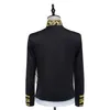 Male Sequins Tassel Jacket Stand Collar Slim Fit Fringe Coat Stage Costume Bar Singer Sequined Black White Performance Jackets Dancer Team Nightclub Costume