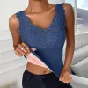 BRAS SETS Autumn Winter Warm Women Velvet Thermal Vest Ladies Slim Corset V-Neck ärmlösa kvinnliga sexiga toppar T-shirt Underkläder