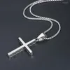 Pendentif Colliers Chaîne En Acier Inoxydable Collier En Alliage De Zinc Métal Croix Hommes Femmes Long Ras Du Cou Religion Chrétienne Bijoux BFF