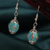 Boucles d'oreilles pendantes vent de la chine ethnique Antique cloisonné goutte Vintage pour les femmes 2023 bijoux