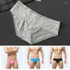 Mutande Uomo Slip Intimo Estate Senza Cuciture Traspirante Seta Ghiaccio Pizzo Ultra Sottile U Pouch Mutandine da uomo Confortevole Gay Sexy