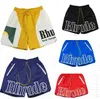 Rhude Mens Mesh Shorts Mode Hommes Femmes Casual Réfléchissant Skateboard Hip Hop Plage Poche Haute Qualité Bordure Blanche Court Noir Bleu Rouge Vert Asiatique Taille S-xl 3OHA