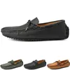 Mode Hommes Casual Chaussures Conduire Confortable Respirant Quotidien Hommes En Cuir Gommage Cent Loisirs Noir Slip On Homme Paresseux Surchaussures Baskets Jogging Marche Chaussure A117