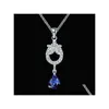 Pendentif Colliers Mode Femmes Gemstone 925 Sier Plaqué Collier 10 Pièces Style Mixte En Gros Sterling Platependant Drop Delive Dhgn0