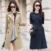 Women's Trench Coats Spring Long Windbreaker Coat Women Double Breasted Female Outwear Fashion All-Match Slim Ladies Jacket