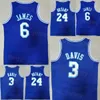 2023 Final Basketball Davis Jersey 3 Carmelo 7 Austin Reaves 15 Dangelo Russell 1 Bryant LeBron James 6 Camisa Time costurado
