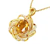 Halsband Fashion Crystal Flower Spiral Zircon Pendant Engagement Halsband Kvinnors lyxiga smycken Födelsedagspresent G220524