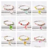 Slap Snap Pulseras Flor de durazno Colgante de cristal Flor seca Espécimen de planta Gui Pulsera Fb501 Orden de mezcla 20 piezas Mucho Drop Delive Dhaev