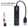 Mini USB Hub 2.0 Porta Multi Splitter 3 com leitor de cartão TF 5 Adaptador HAB para acessórios para PC