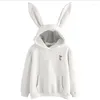 Sweat à capuche femme AECU 2023 automne hiver femmes Kawaii oreilles mode sweat à capuche décontracté couleur unie chaud sweat pour