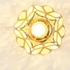 Plafondlampen 12W Noordse bloem ball led lamp E27 Tiffany Iron Acryl Petal ingelegde kroonluchter Aisle Corridor Home Decor Light