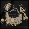 Oorbellen ketting set Kellybola Big Super Luxury Chokers 4pc African zirkon voor vrouwen Nigeriaanse feestjuwelen drop d dhgarden dhxwl