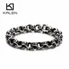 Bangle KALEN Punk 23cm Long Skull Bracelets For Men Stainless Steel Multi Skeleton Charm Link Chain Brecelets Male Gothic Jewelry 2019