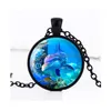 Pendant Necklaces Best Gift Creative Time Gem Necklace 3D Dolphin Glass Sweater Chain Wfn378 With Mix Order 20 Pieces A Lot Drop Del Dhwtr